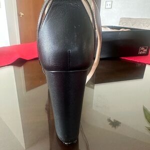 Banana Republic Black Platform Heel Sandals with Nude Straps